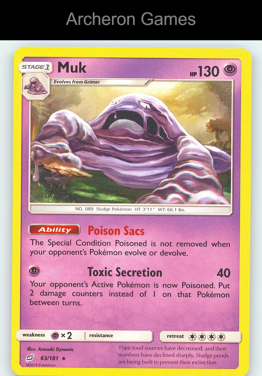 Pokemon Card Muk TEU 63/181 R Team Up