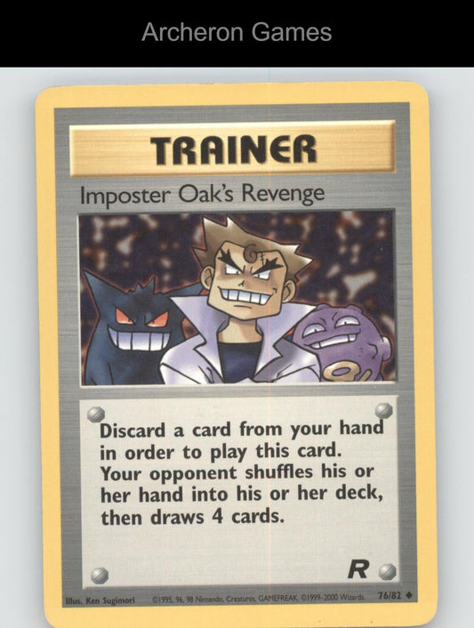 Pokemon Card Imposter Oak's Revenge TR 76/82 UC Team Rocket Unlimited