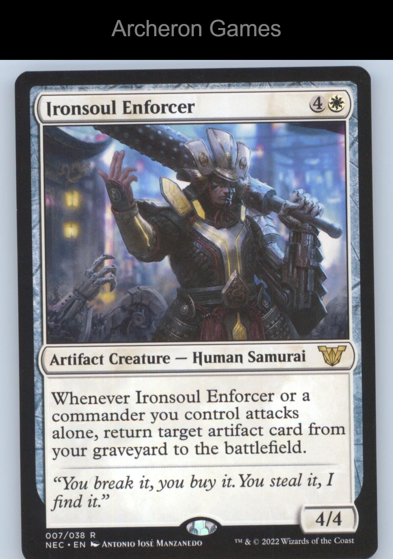Ironsoul Enforcer 7 R MTG Card Commander: Kamigawa: Neon Dynasty