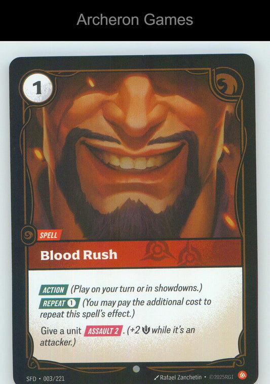 Blood Rush SFD 003/221 C Spiritforged Riftbound Card
