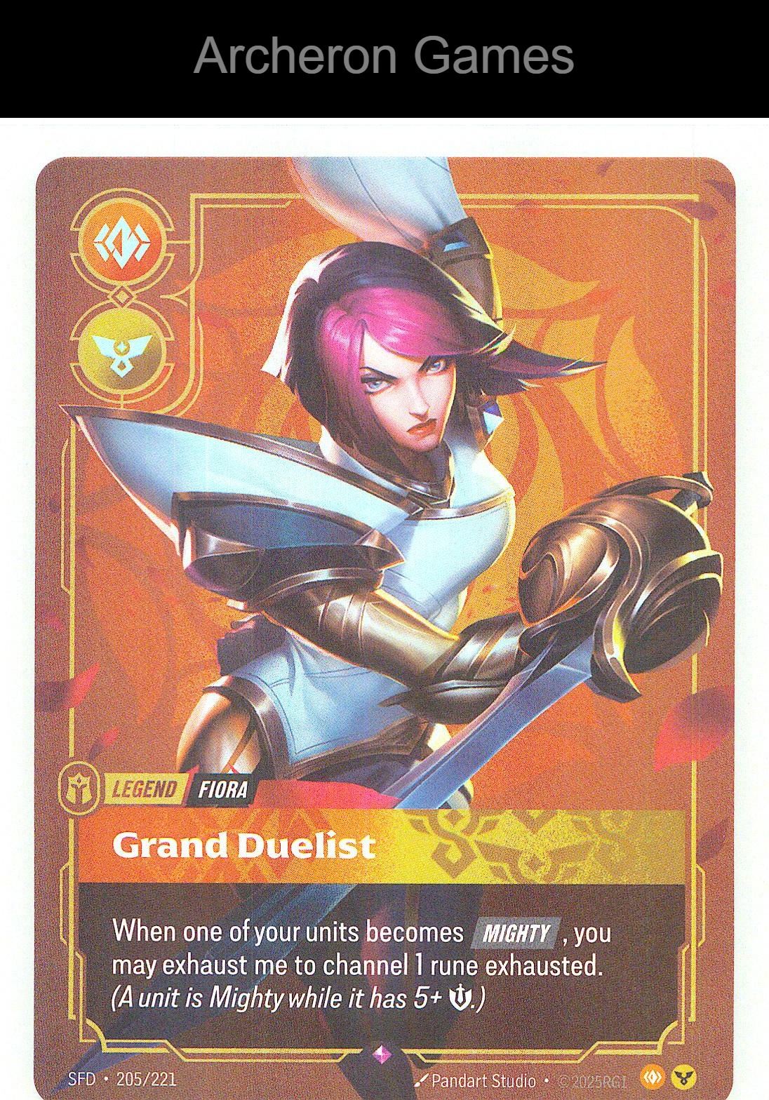 Fiora - Grand Duelist SFD 205/221 R Spiritforged Riftbound Card