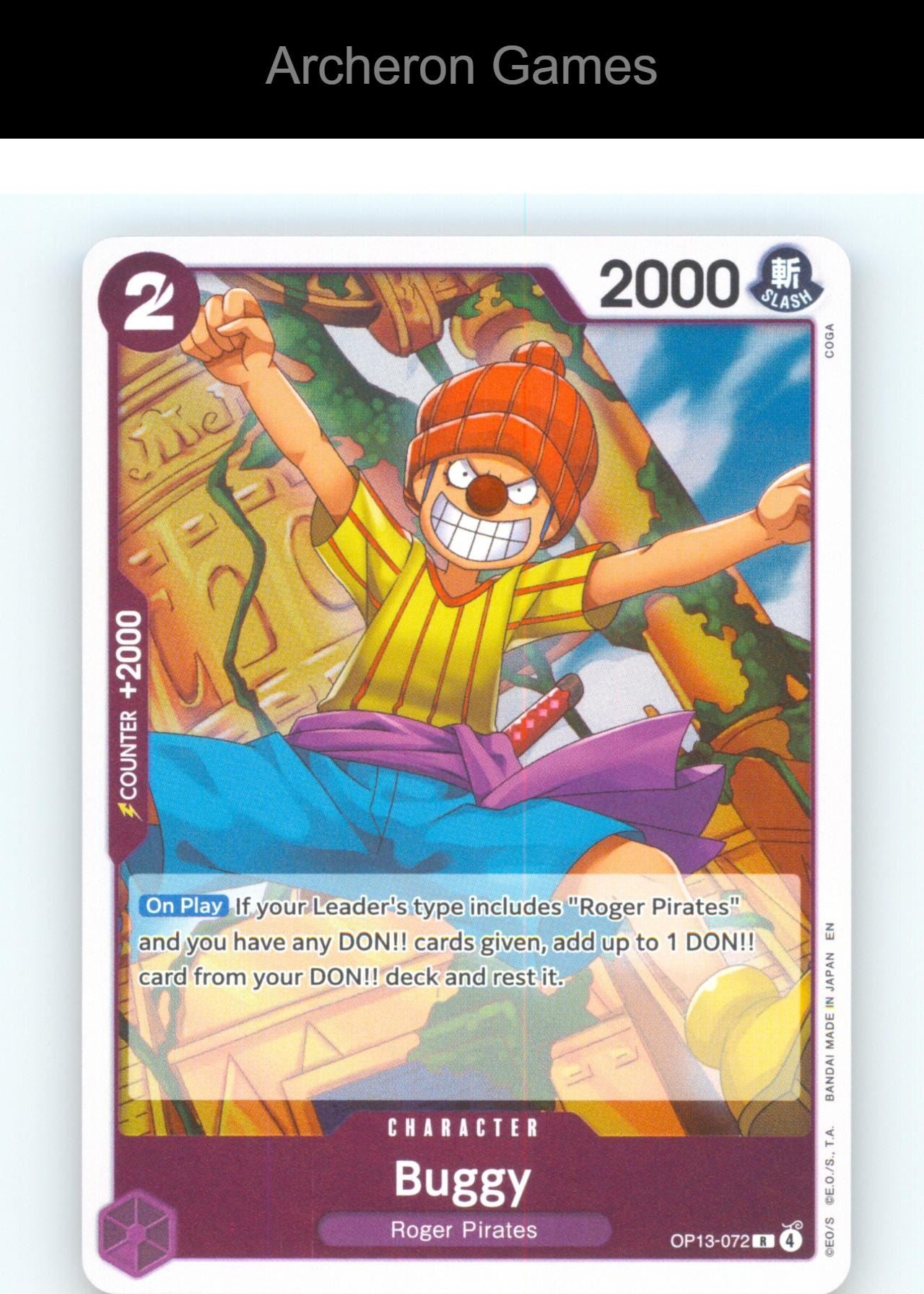 Buggy OP13-072 R One Piece Card NM/EX+ Foil