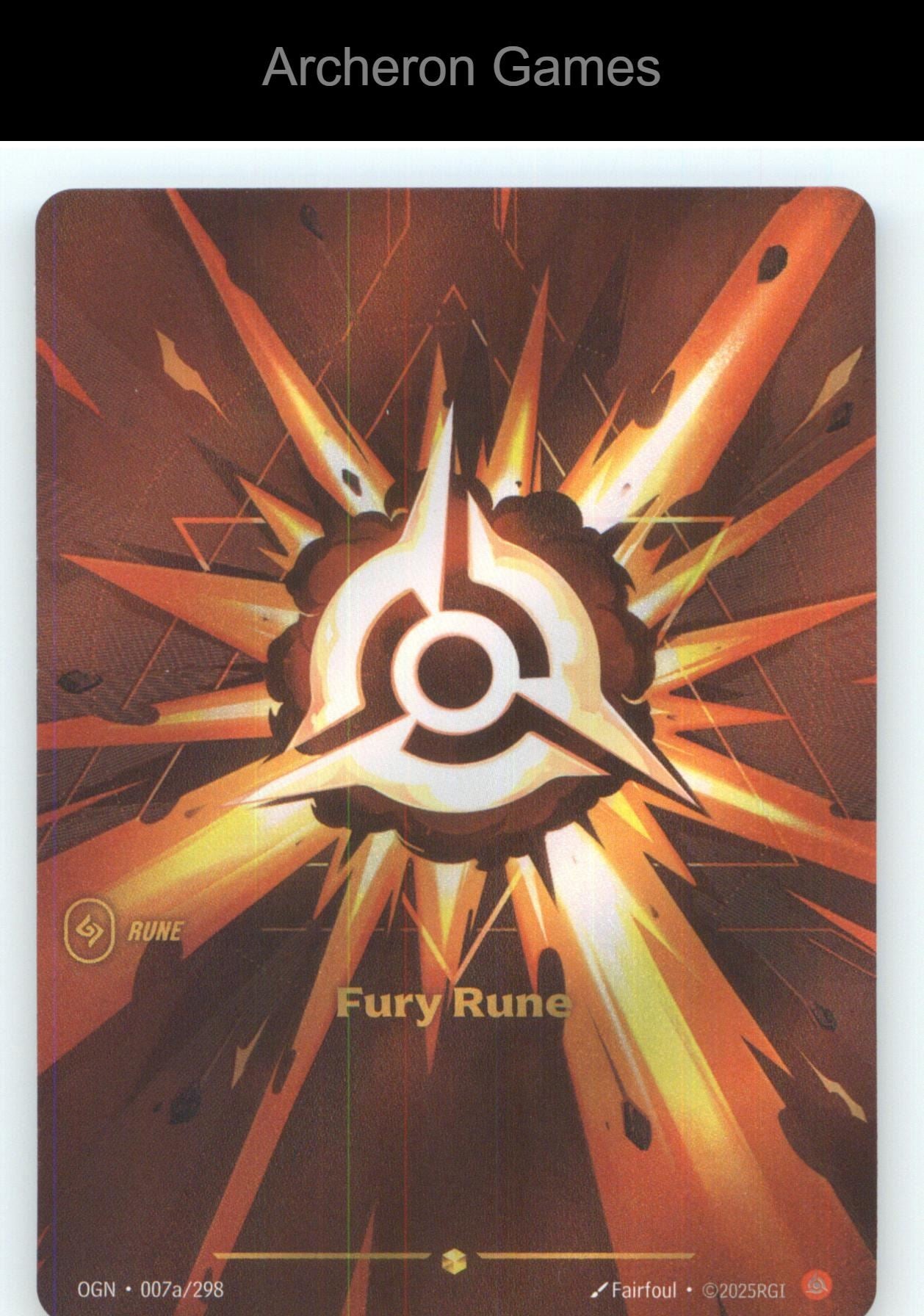 Fury Rune (Alternate Art) OGN 007a/298 Showcase Origins Riftbound Card Foil
