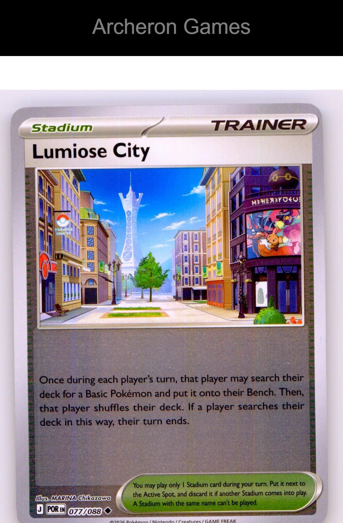 Pokemon Card Lumiose City ME03 077/088 UC Perfect Order Reverse Holo