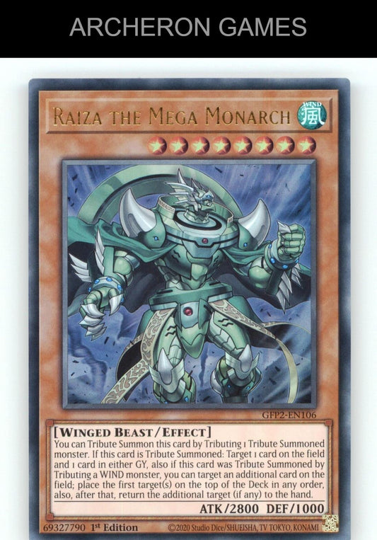 Raiza the Mega Monarch Ultra Rare YUGIOH Card