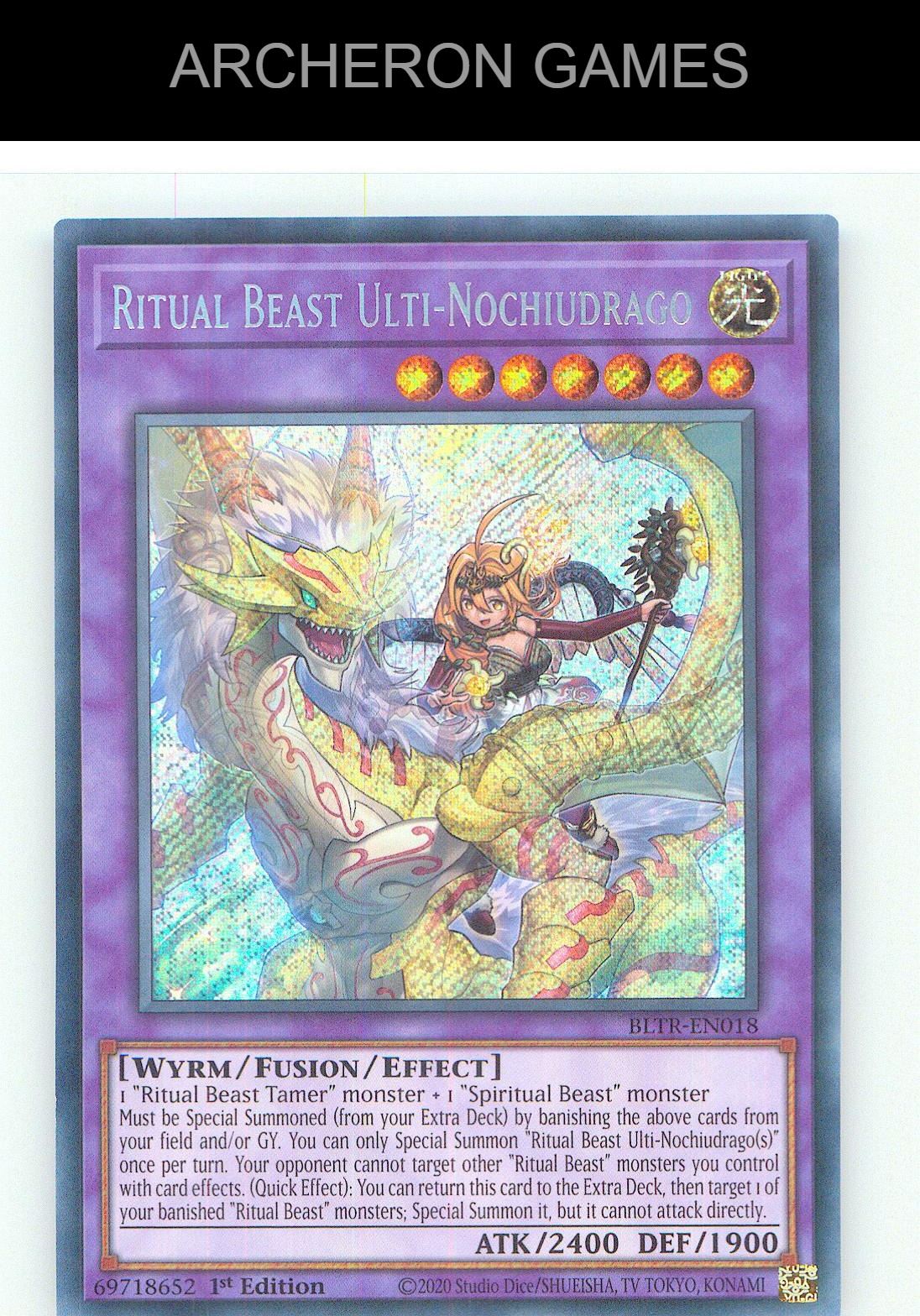Ritual Beast Ulti-Nochiudrago SEC YUGIOH Card 1st Edition