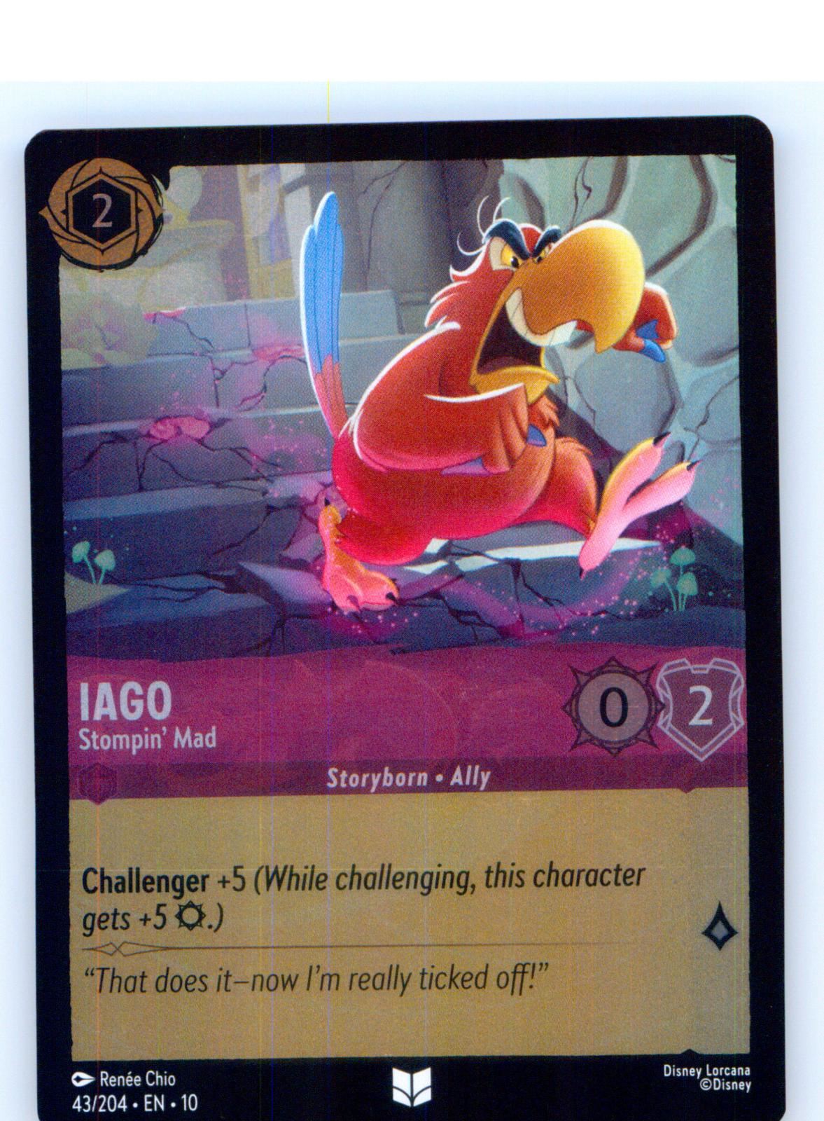 Iago - Stompin' Mad 43/204 Uncommon Whispers in the Well Lorcana Cold Foil NM/M