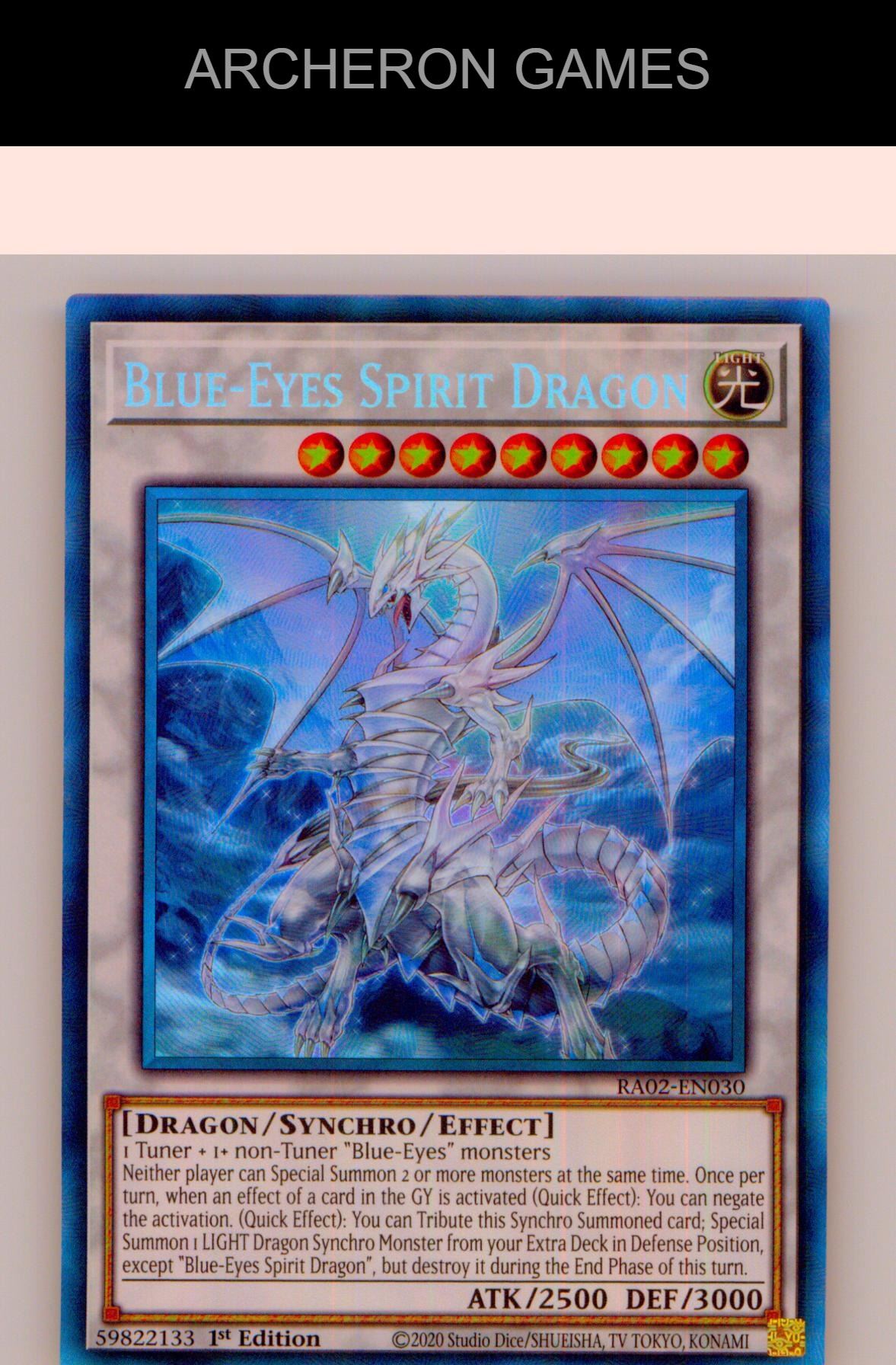 Blue-Eyes Spirit Dragon (PCR) Prismatic Collector's Rare YUGIOH Card 1st Edition