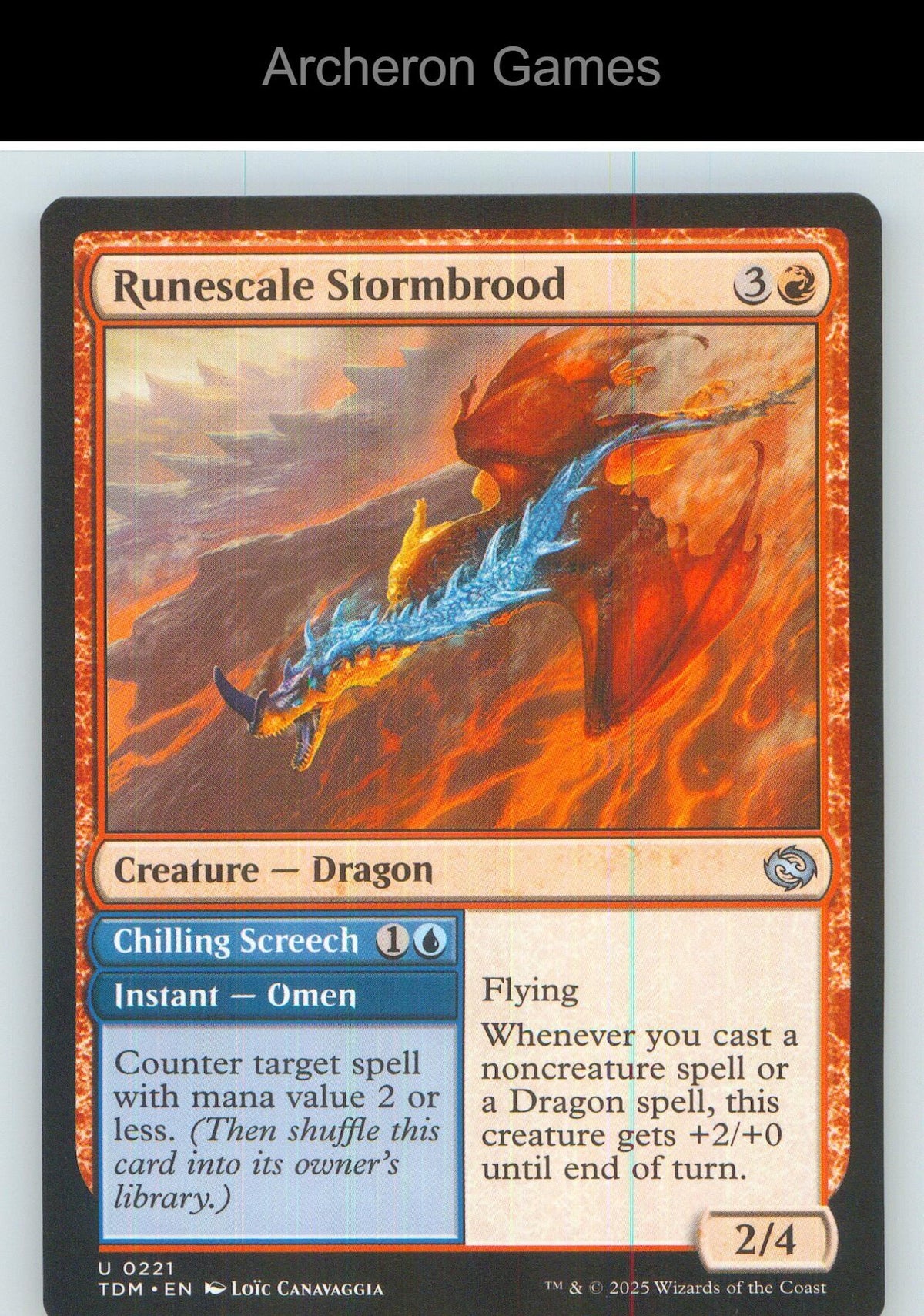 Runescale Stormbrood TDM 221 UC MTG Card NM/EX+