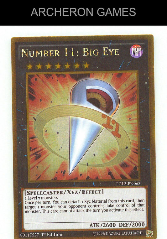 Number 11: Big Eye Gold Rare YUGIOH Card
