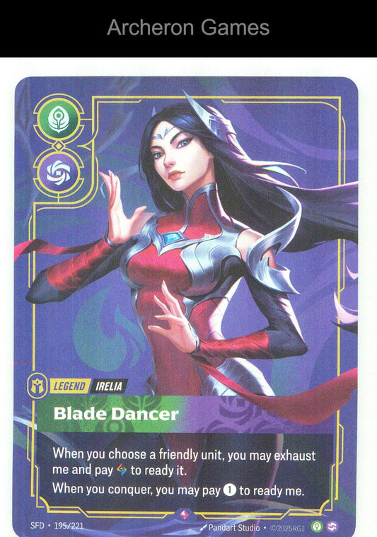 Irelia - Blade Dancer SFD 195/221 R Spiritforged Riftbound Card Foil