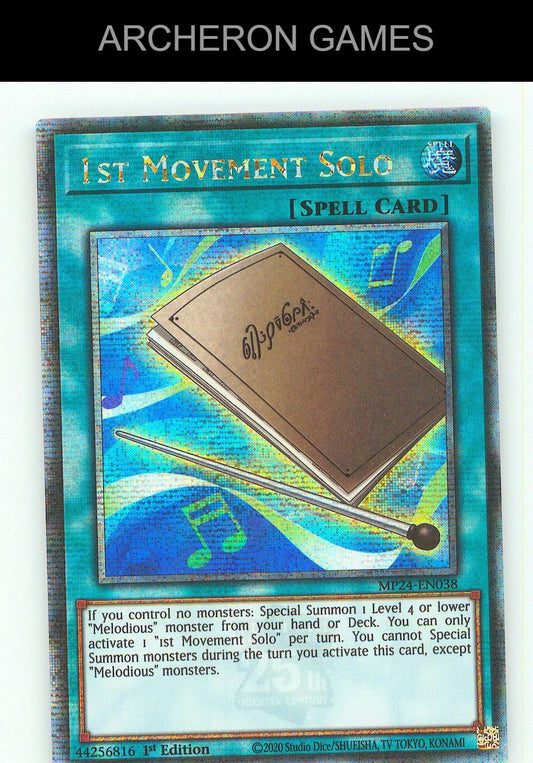1st Movement Solo (Quarter Century Secret Rare) YUGIOH Card 1st Edition