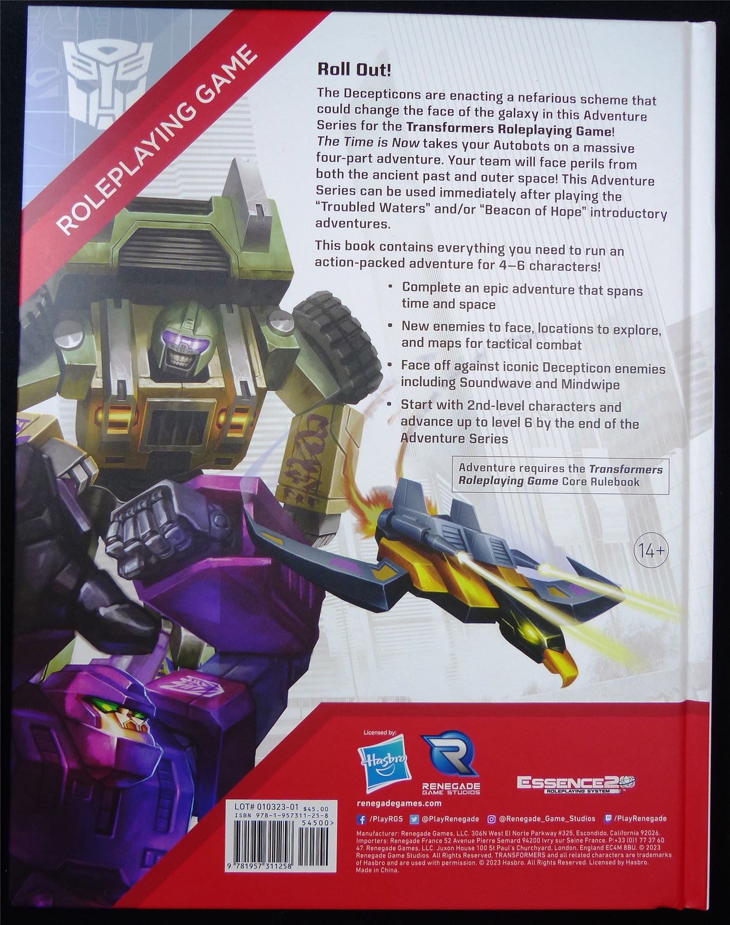 TRANSFORMERS: Roleplaying Game - Renegade Roleplay Hardback #33R