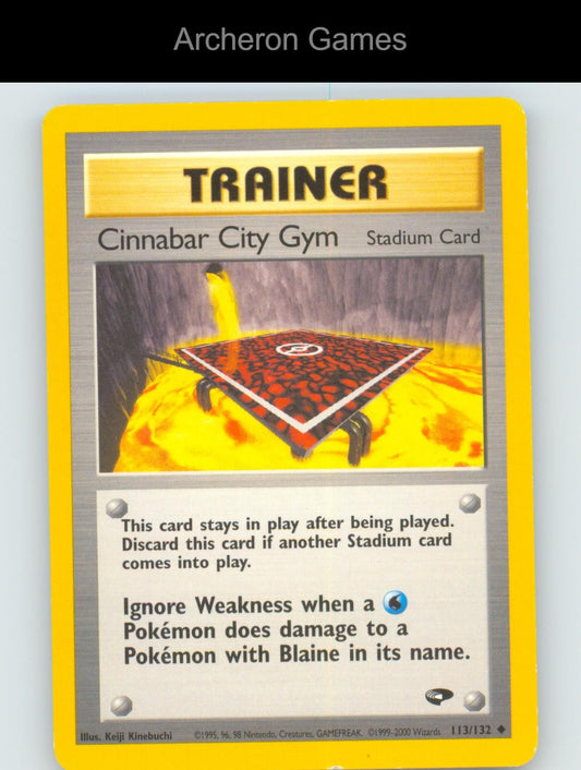 Pokemon Card Cinnabar City Gym G2 113/132 UC Gym Challenge Unlimited