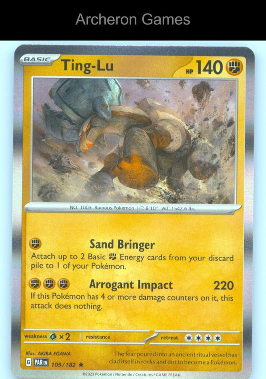 Pokemon Card Ting-Lu PAR 109/182 R Paradox Rift Holo