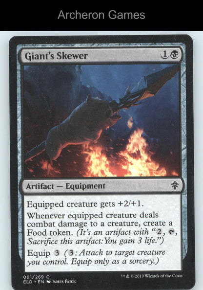 Giant's Skewer 91 C MTG Card Throne of Eldraine