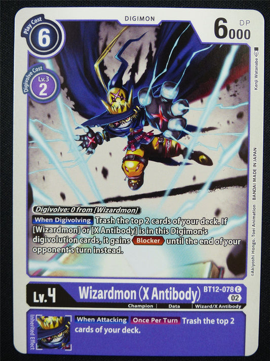 Wizardmon X Antibody BT12-078 - Digimon Card #OE
