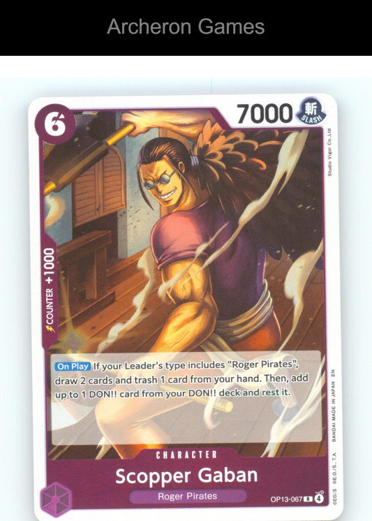 Scopper Gaban OP13-067 R One Piece Card NM/EX+ Foil