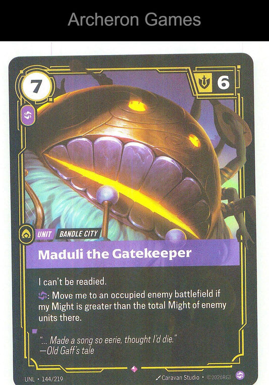 Maduli the Gatekeeper UNL 144/219 R Unleashed Riftbound Card