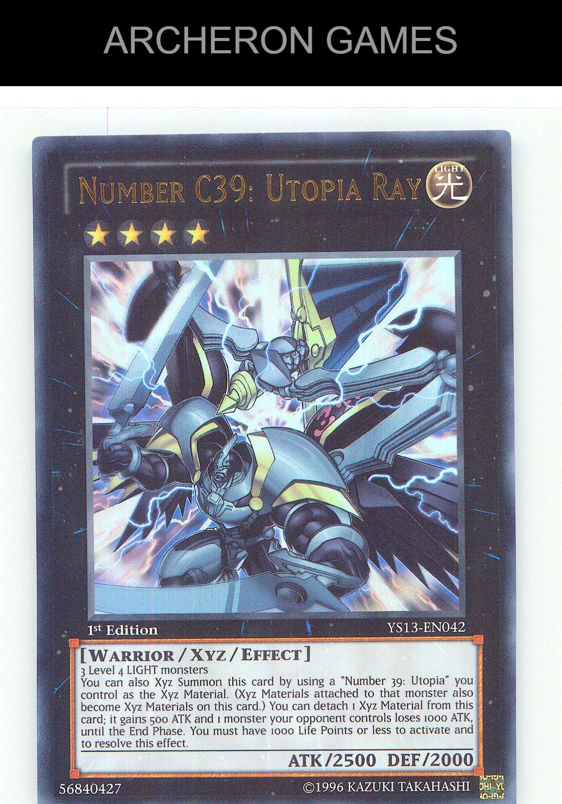 Number C39: Utopia Ray Ultra Rare YUGIOH Card 1st Edition