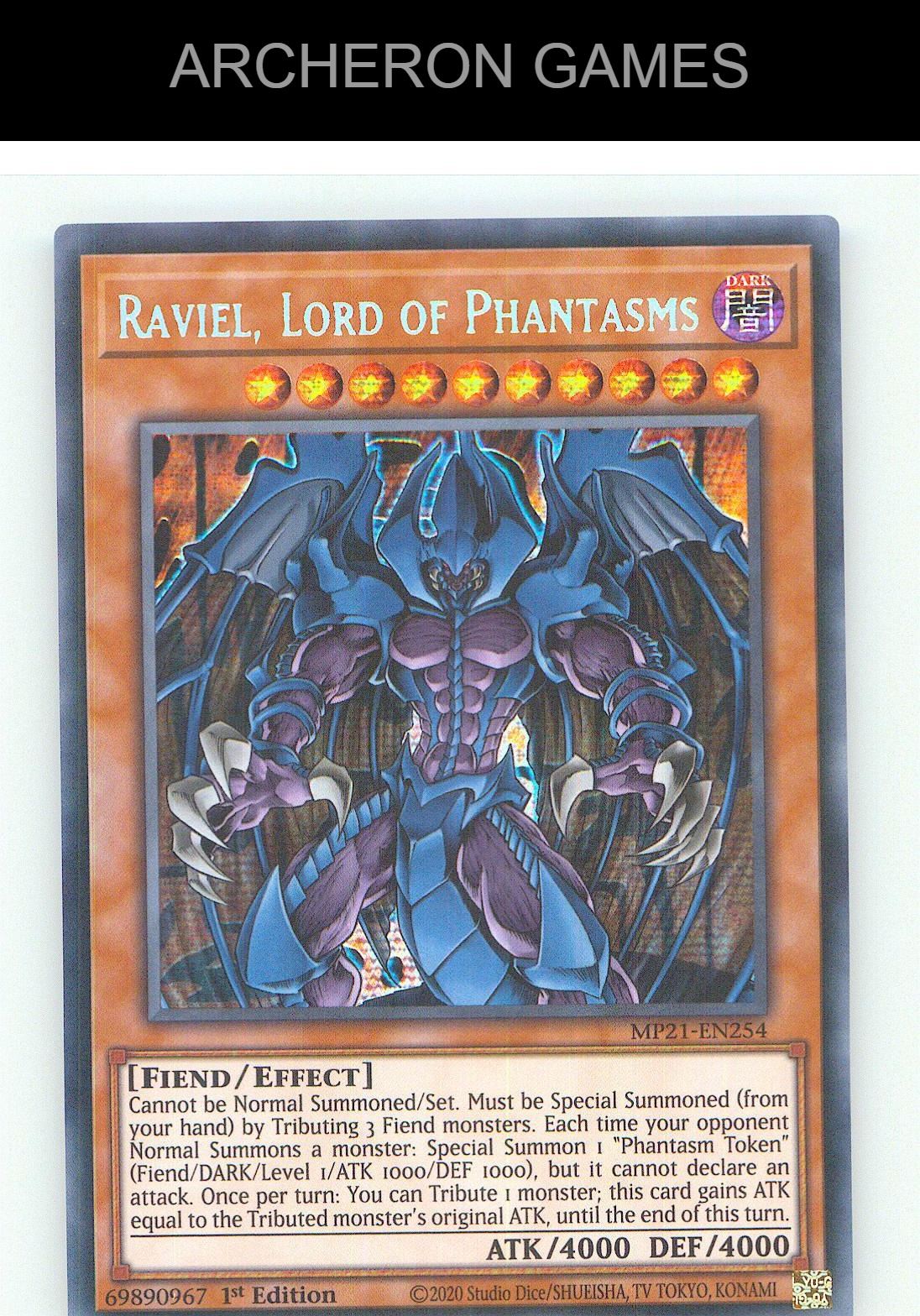 Raviel, Lord of Phantasms Prismatic Secret Rare YUGIOH Card 1st Edition