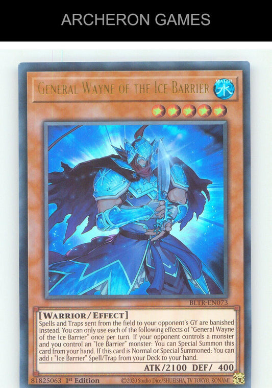General Wayne of the Ice Barrier UR YUGIOH Card 1st Edition