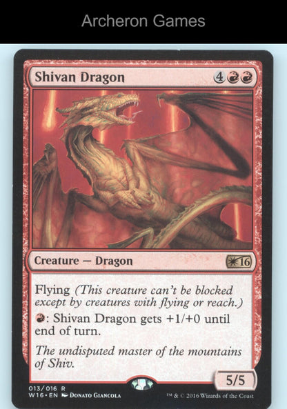 Shivan Dragon 13 R MTG Card Welcome Deck 2016