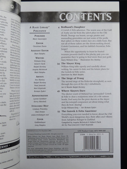 Inferno! Tales of Fantasy and Adventure #36 - Games Workshop Black Library Publication #1OA