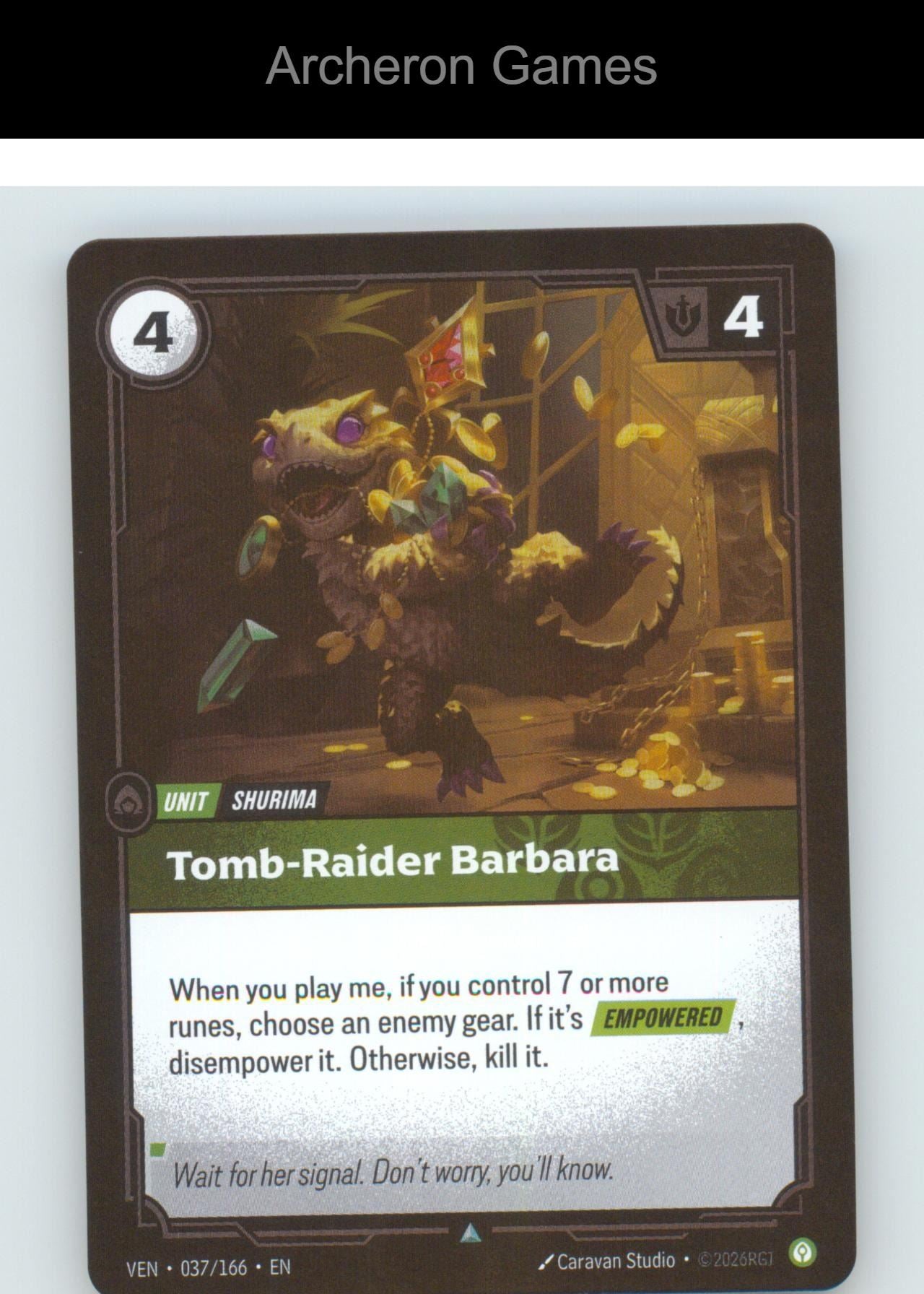 Tomb-Raider Barbara VEN 037/166 UC Vendetta Riftbound Card Foil