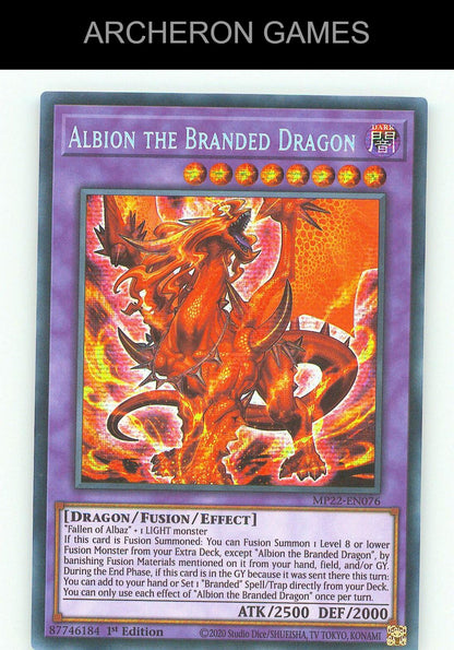 Albion the Branded Dragon SEC YUGIOH Card