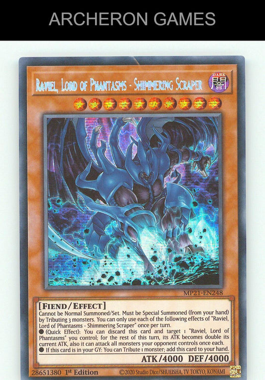 Raviel, Lord of Phantasms - Shimmering Scraper SEC YUGIOH Card