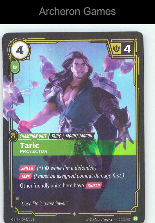 Taric - Protector OGN 074/298 R Origins Riftbound Card