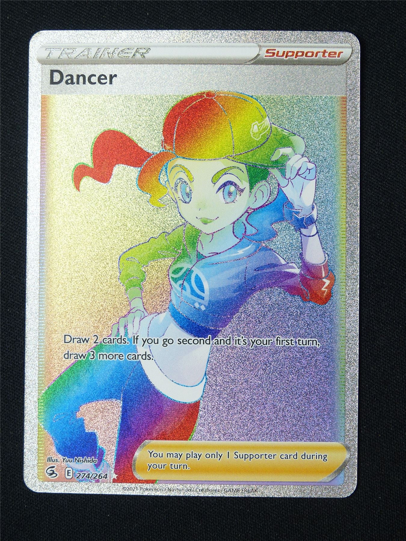 dancer pokemon card Dancer 274/264 Rainbow Textured Holo