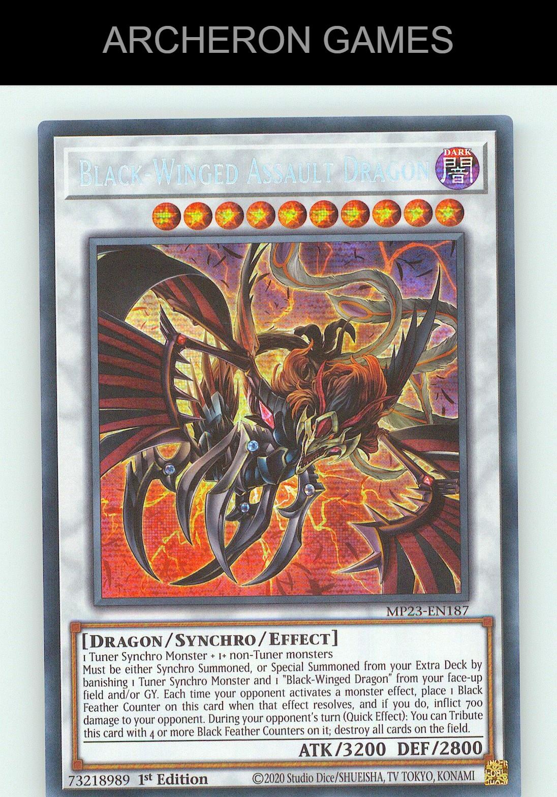 Black-Winged Assault Dragon SEC YUGIOH Card