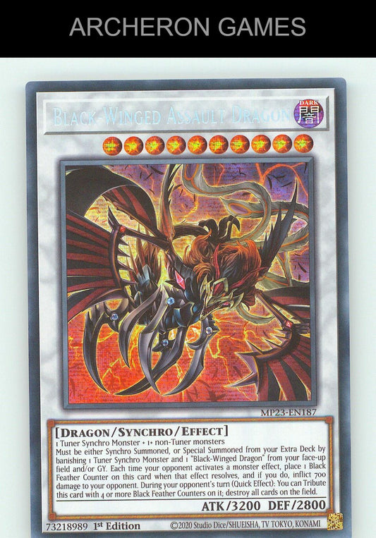 Black-Winged Assault Dragon SEC YUGIOH Card