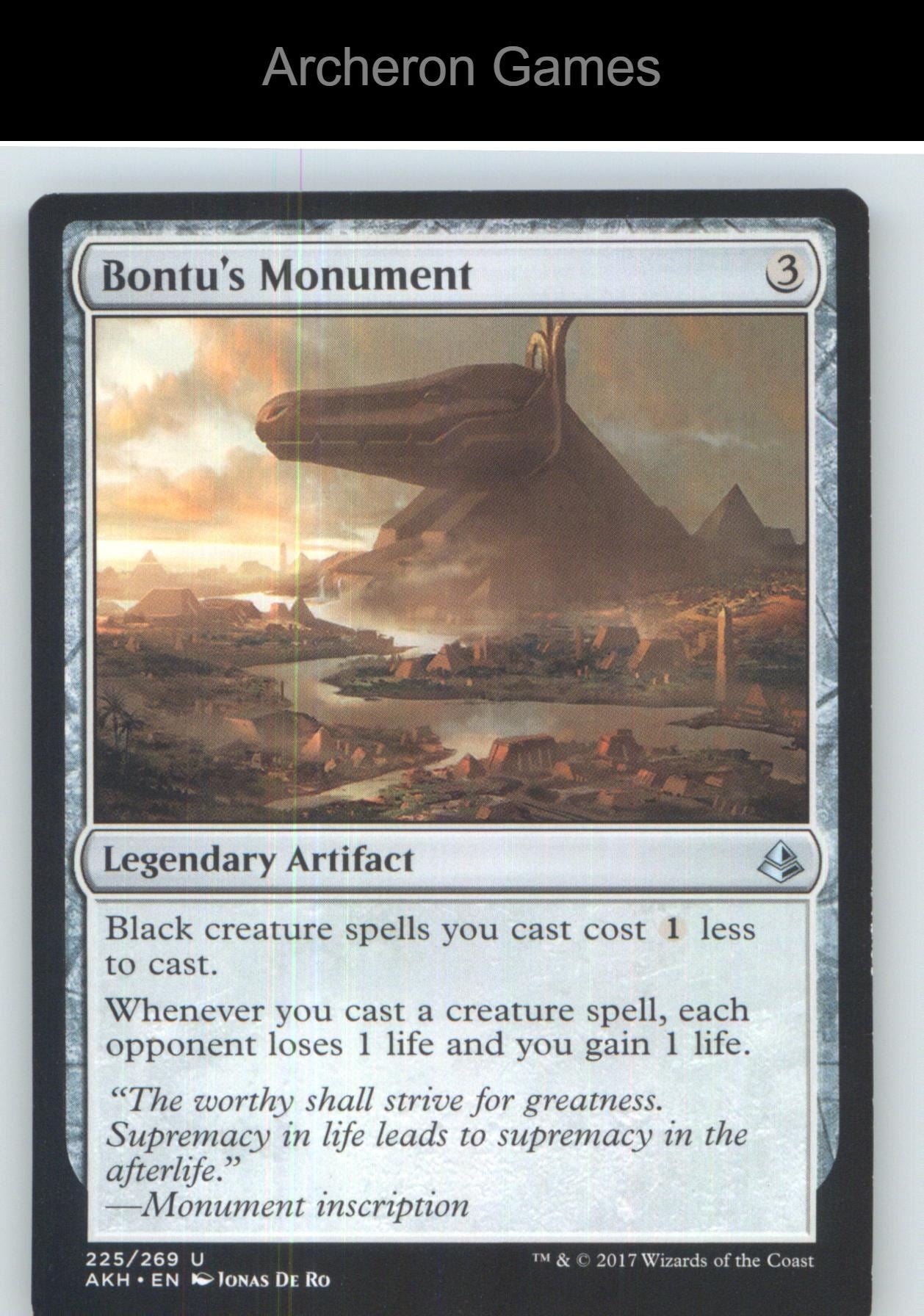 Bontu's Monument AKH 225 UC MTG Card NM/EX+