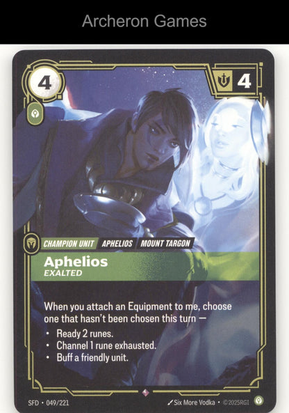 Aphelios - Exalted SFD 049/221 R  Card Spiritforged
