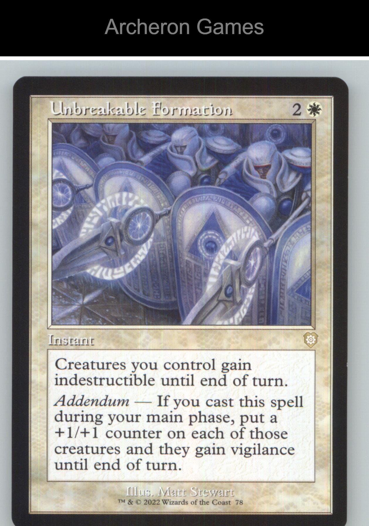 Unbreakable Formation (Retro Frame) BRC 78 R MTG Card NM/EX+