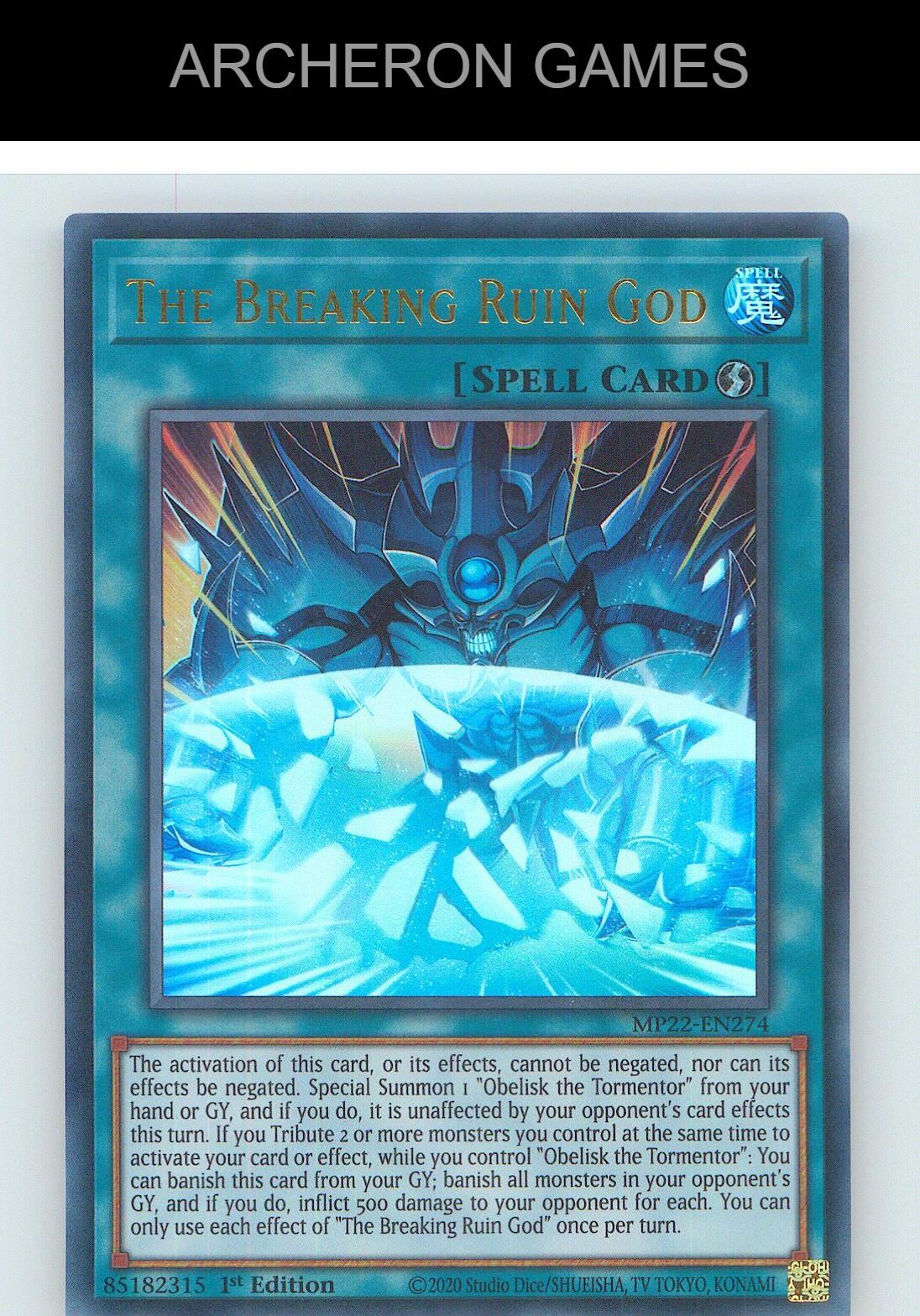 The Breaking Ruin God Ultra Rare YUGIOH Card 1st Edition