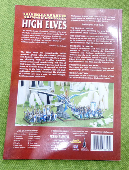 7th Edition 2007 High Elves Army Softback Book - Warhammer AoS 40k #97