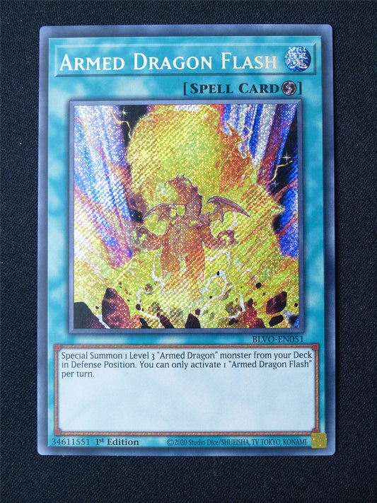 Armed Dragon Flash BLVO Secret Rare - 1st ed Yugioh Card #8AY
