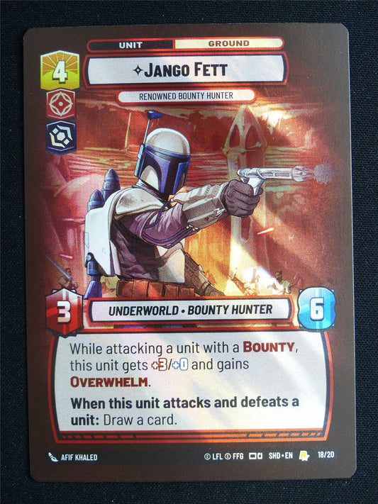 Jango Fett 18/20 Surge Foil - Star Wars Unlimited Card #3U6