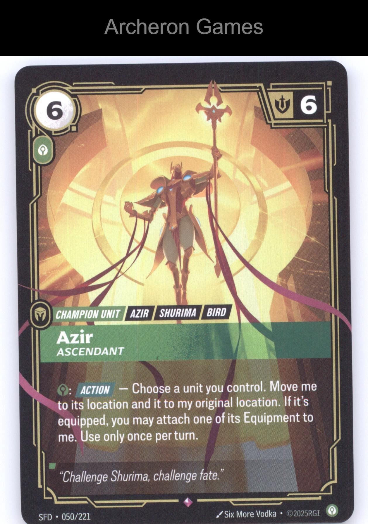 Azir - Ascendant SFD 050/221 R  Card Spiritforged