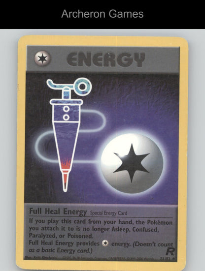 Pokemon Card Full Heal Energy TR 81/82 UC Team Rocket Unlimited