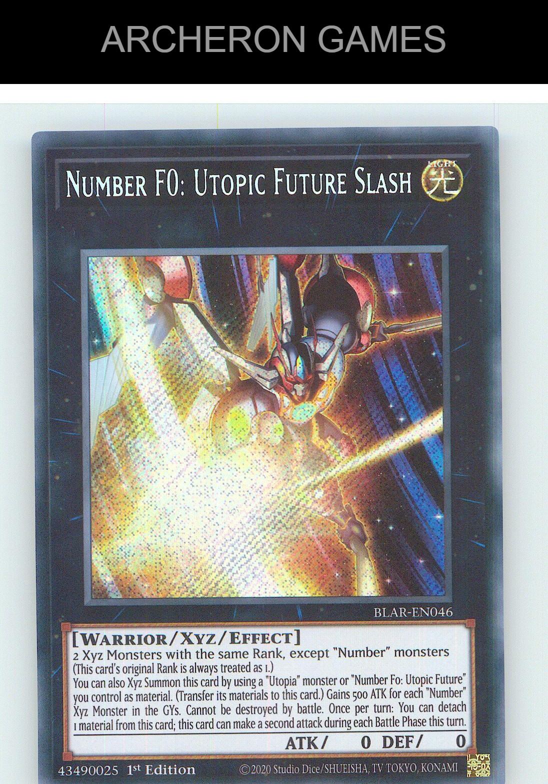 Number F0: Utopic Future Slash SEC YUGIOH Card 1st Edition