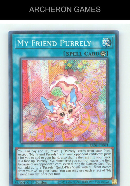 My Friend Purrely (Secret Rare) SEC YUGIOH Card 1st Edition