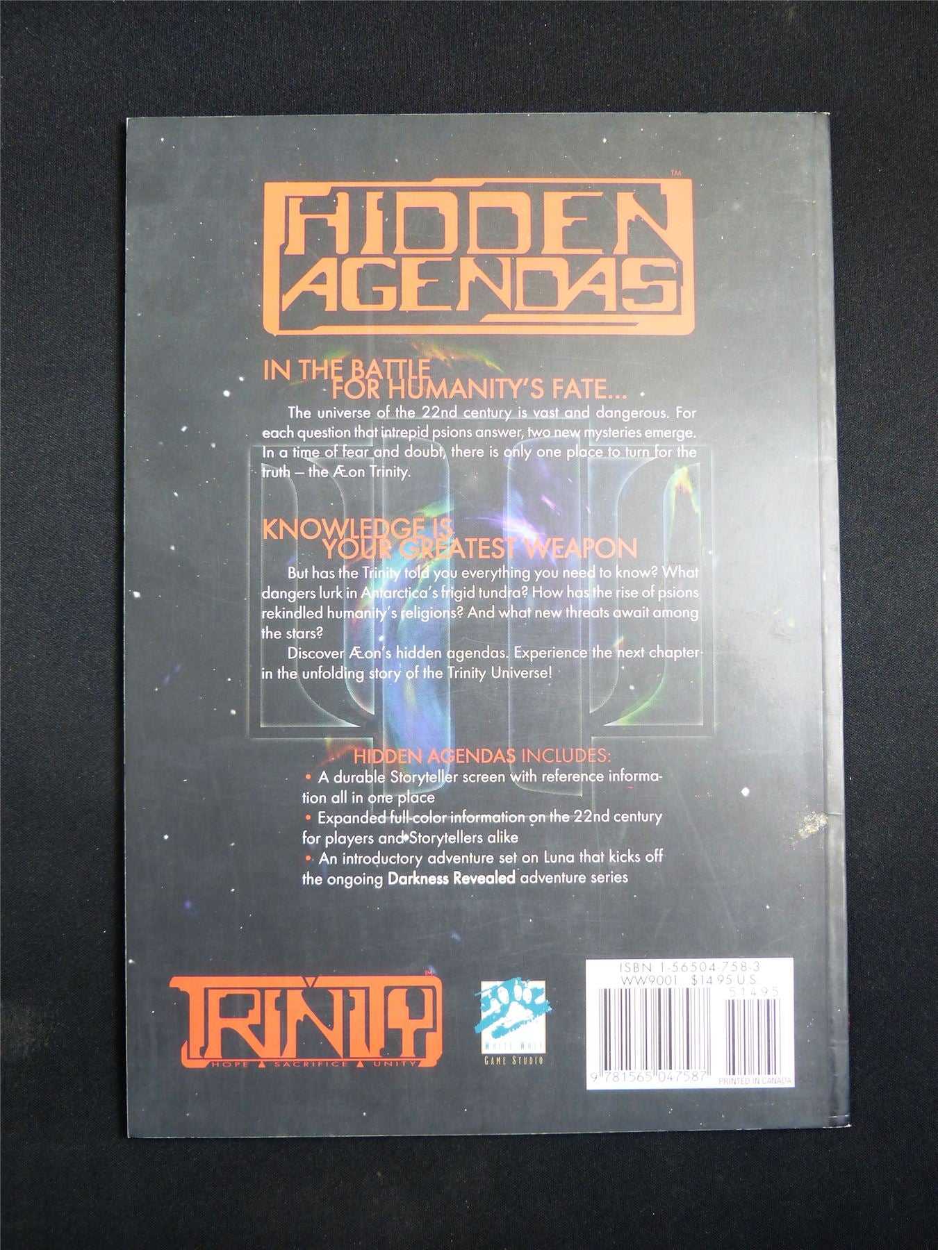 Hidden Agenda: Sourcebook for Trinity Booklet - Roleplay Softback #2UR