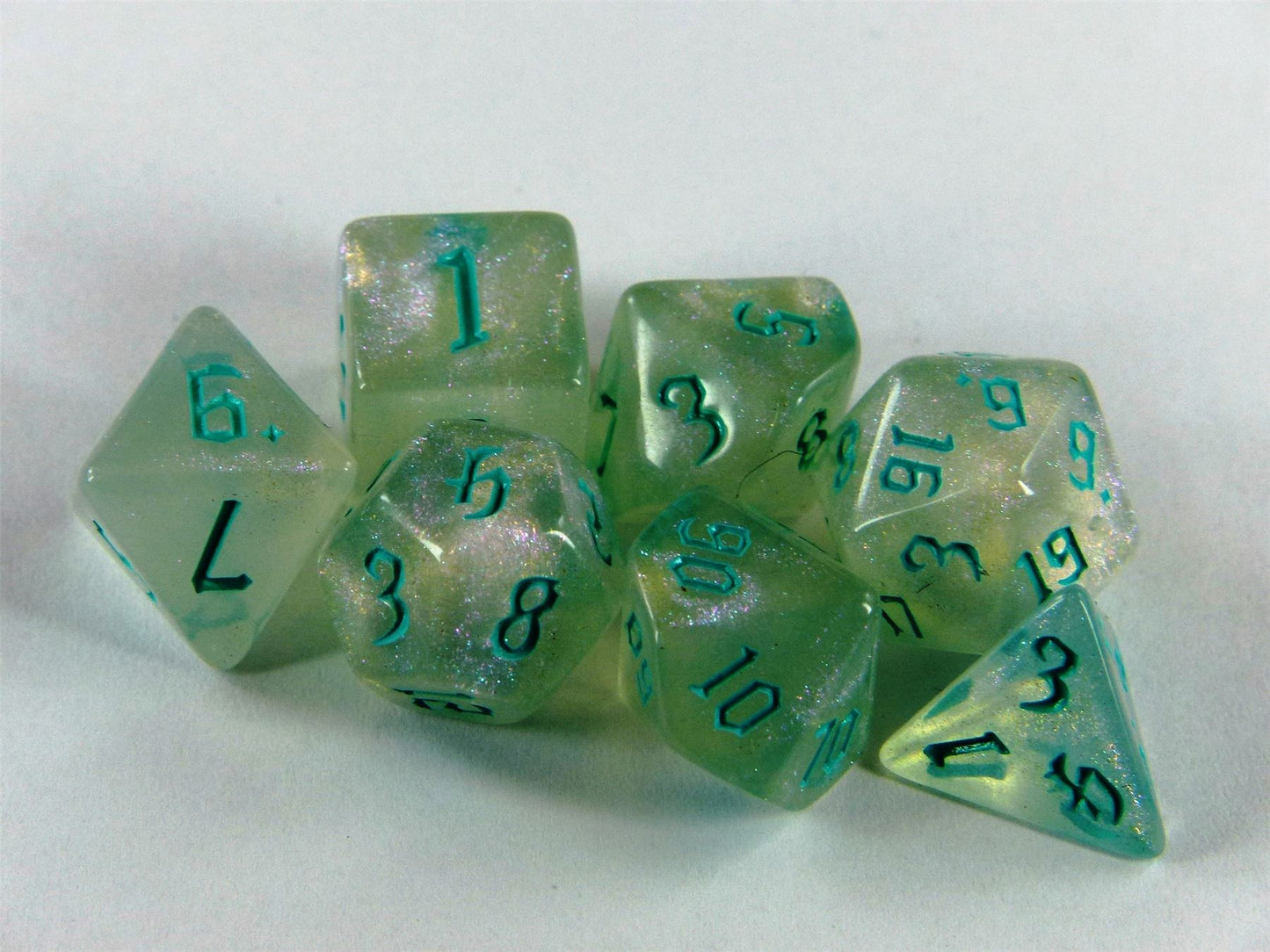 Enchanted Lake Blue - DICE Set of 7 - Dnd D&D Dungeons Dragons #KP