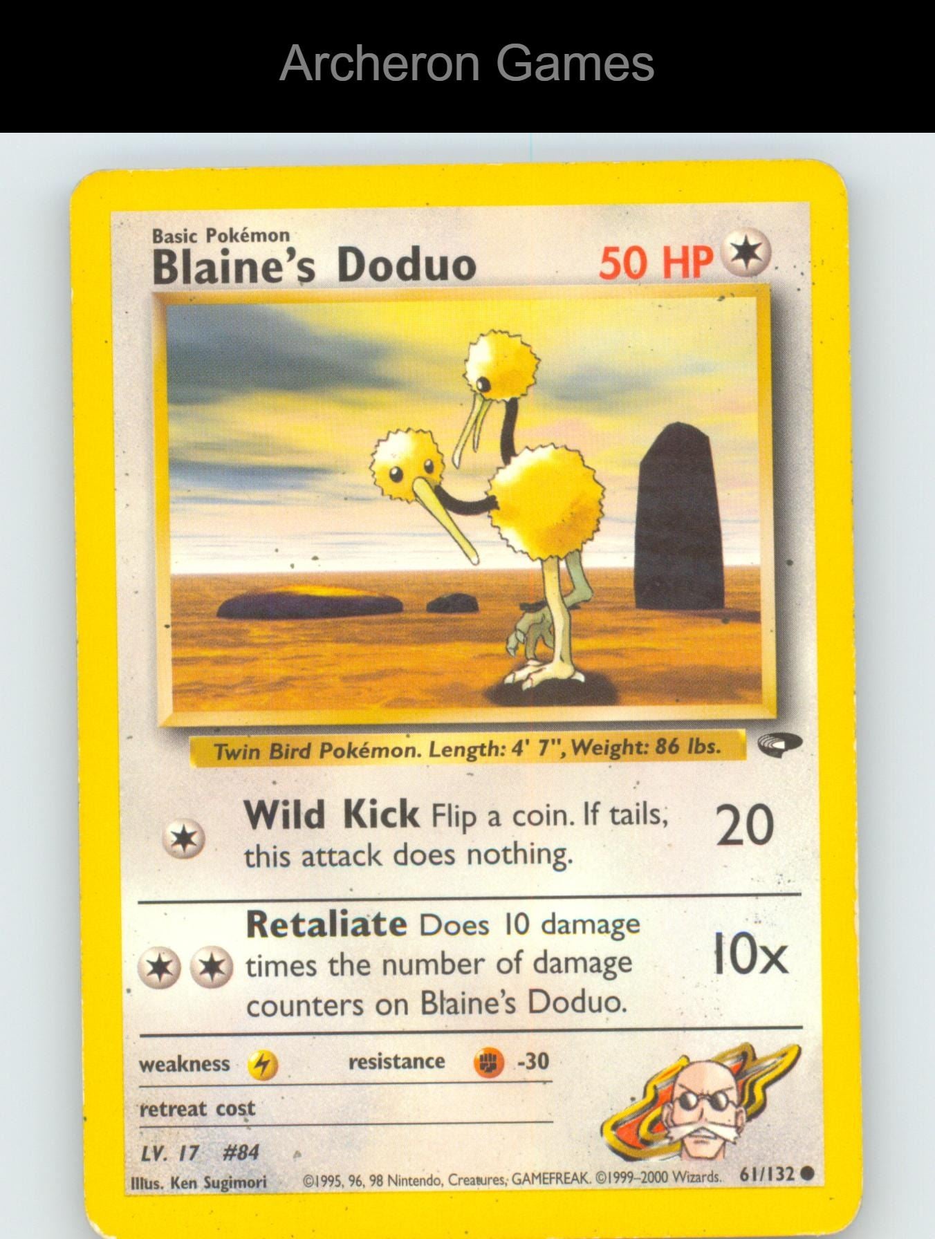 Pokemon Card Blaine's Doduo G2 61/132 C Gym Challenge Unlimited