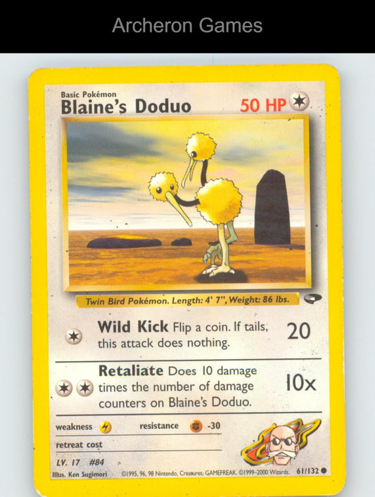 Pokemon Card Blaine's Doduo G2 61/132 C Gym Challenge Unlimited